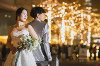 イルミネーション時期ならではのロケーション撮影