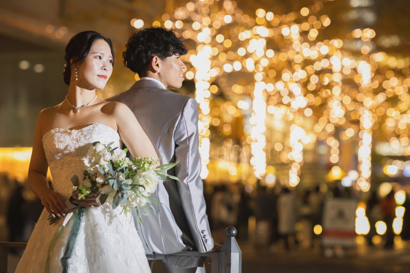 イルミネーション時期ならではのロケーション撮影