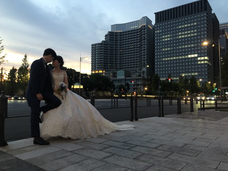 おでこをくっつけて