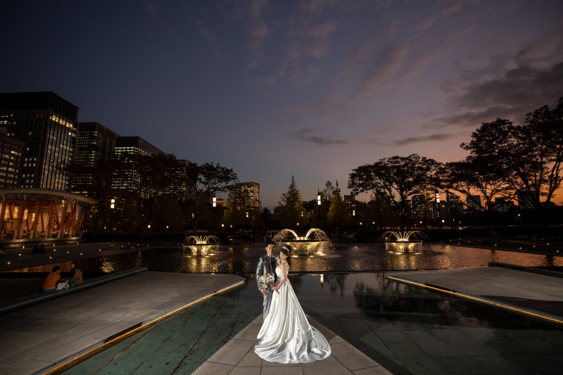 噴水公園にて撮影