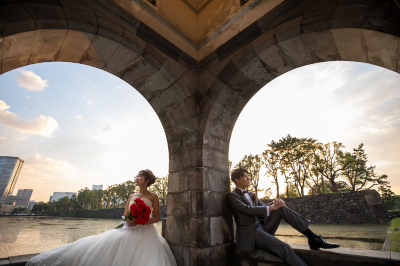 和田倉門と夕焼け