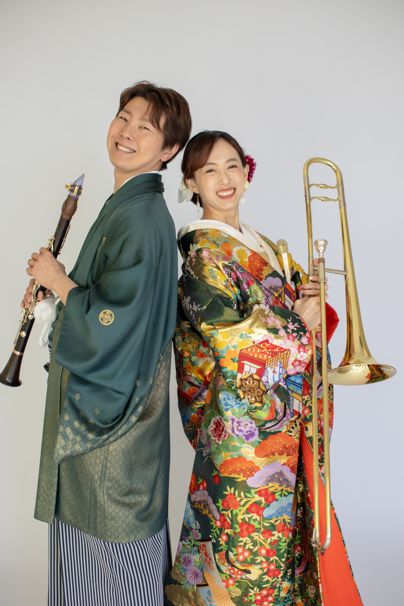 楽器をお持込みの和装スタジオフォト♪
