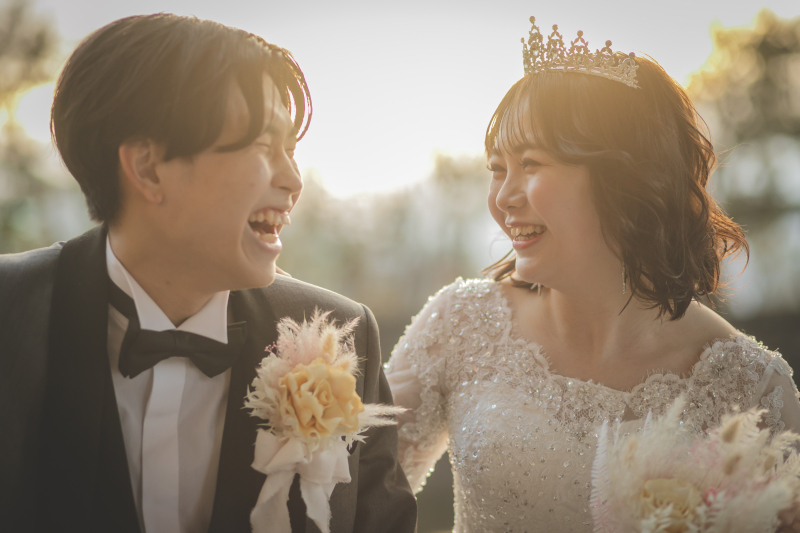 撮影中の笑顔が絶えないお二人