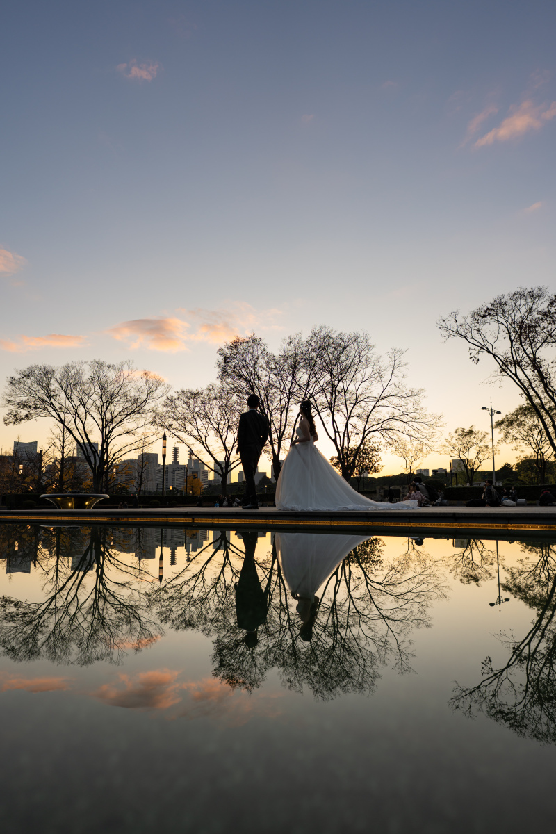 水面反射を利用して!