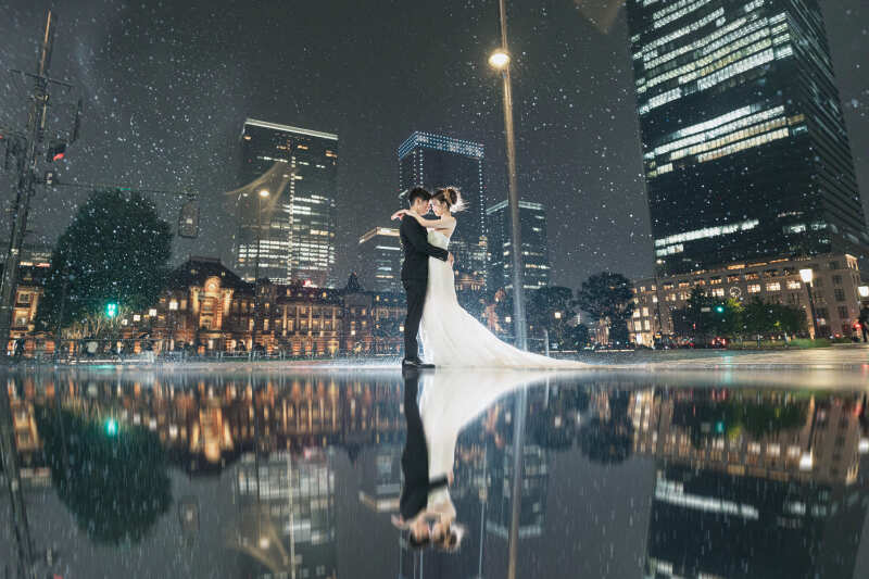 雨粒の輝く幻想的でおしゃれな瞬間