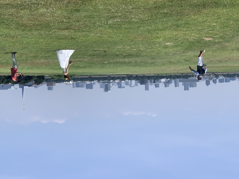 仲良くキャッチボール