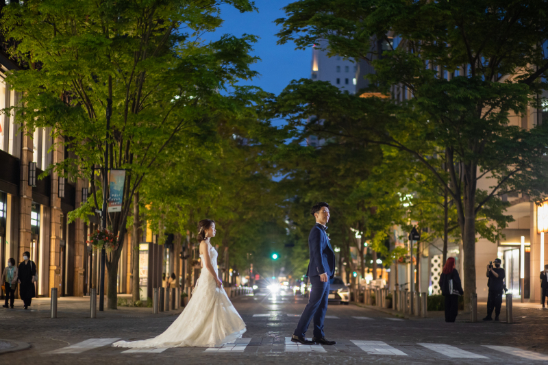 横断歩道でスタイリッシュに