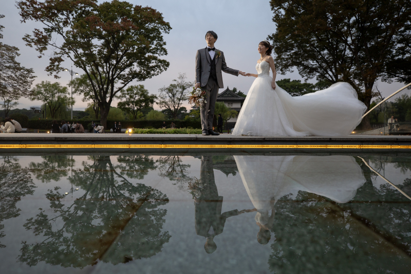 風がないからこその水面反射