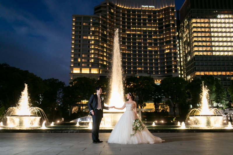 噴水公園ならではのナイトショット