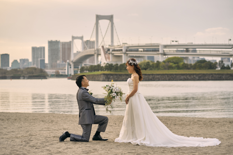 ビーチにてプロポーズショット♡