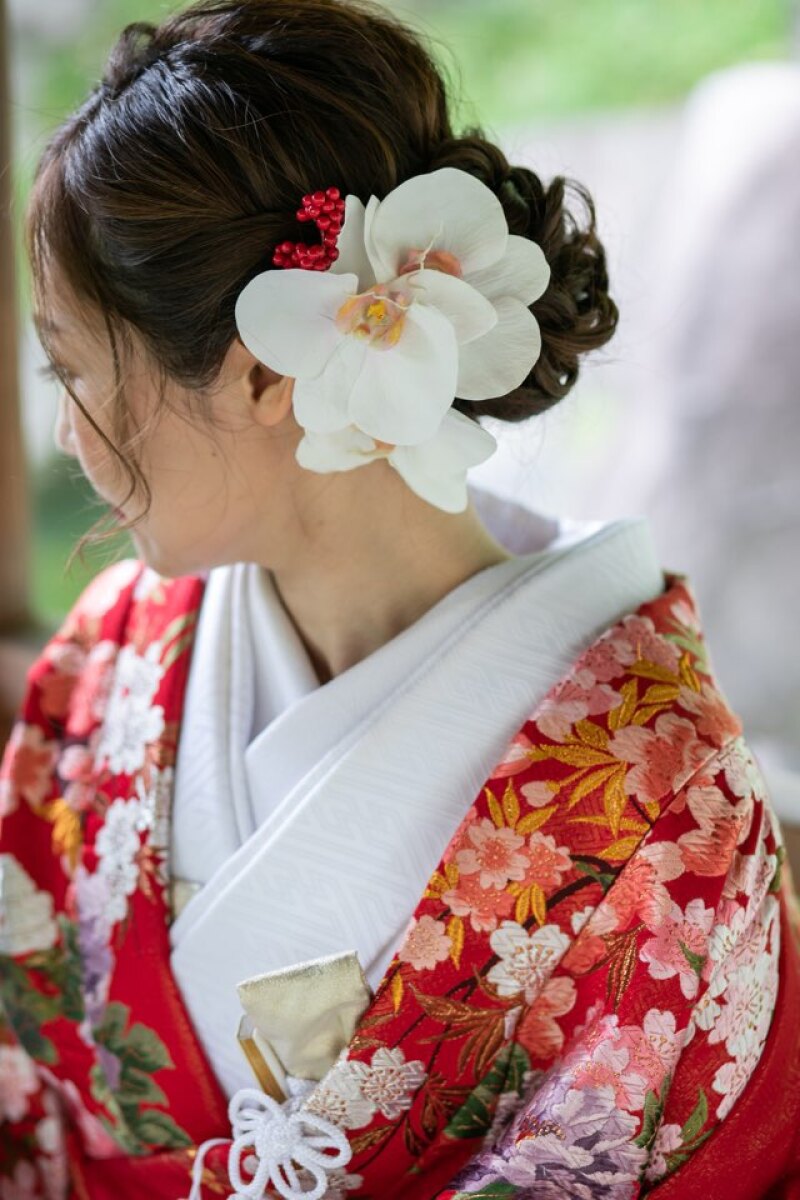 胡蝶蘭の髪飾り