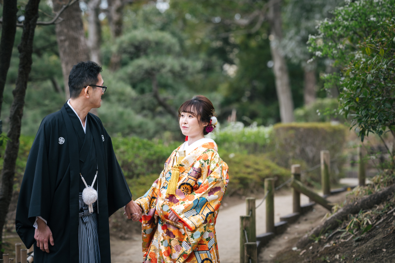 オレンジ色の色打掛♪