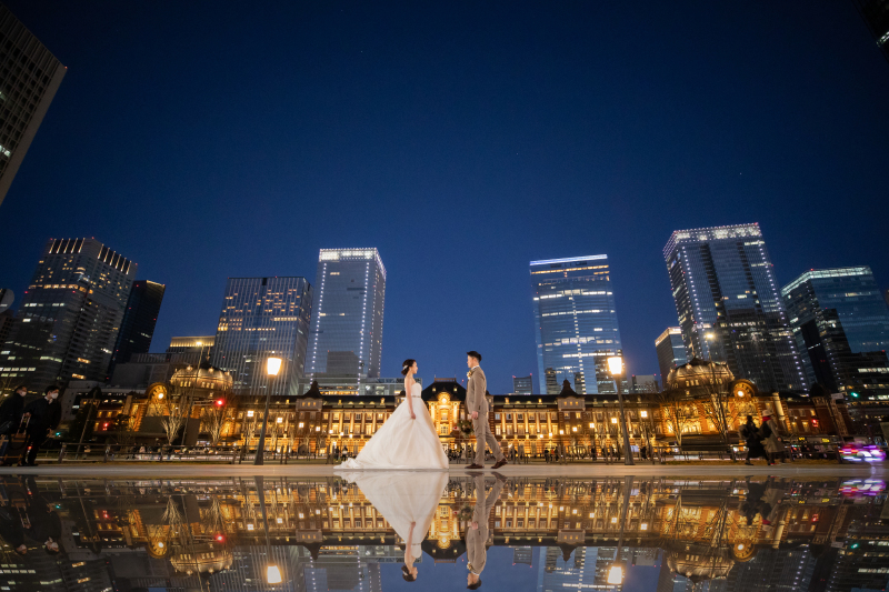 引きのリフレクションショット