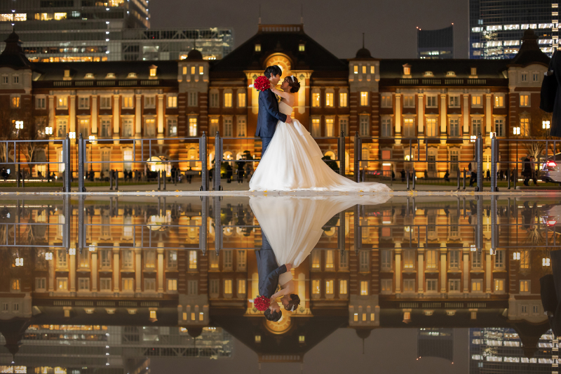 幻想的な東京駅の灯り
