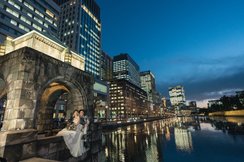 和田倉門でナイト撮影♡