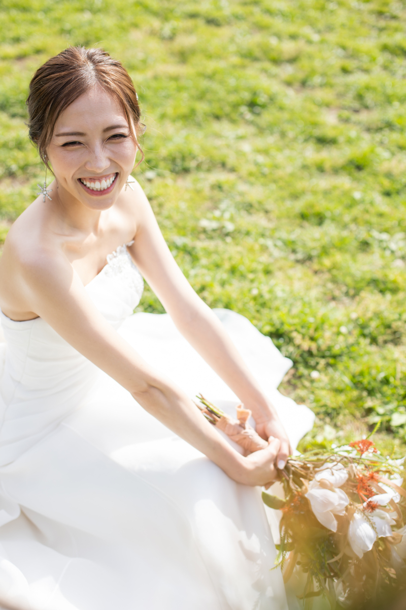 芝生でソロショット!