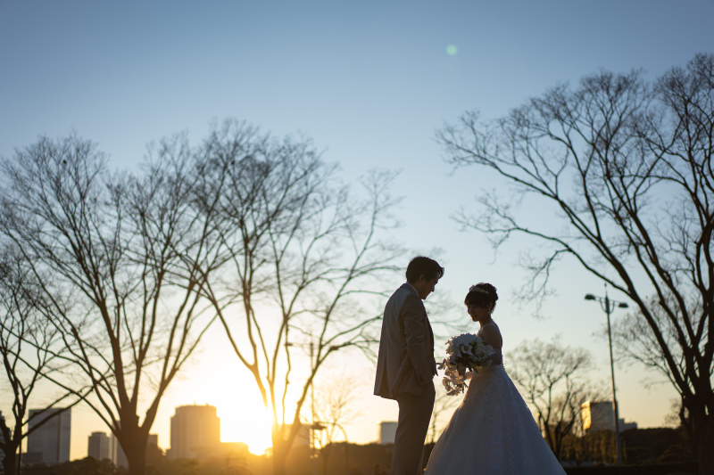 夕焼けのグラデーションが美しい丸の内