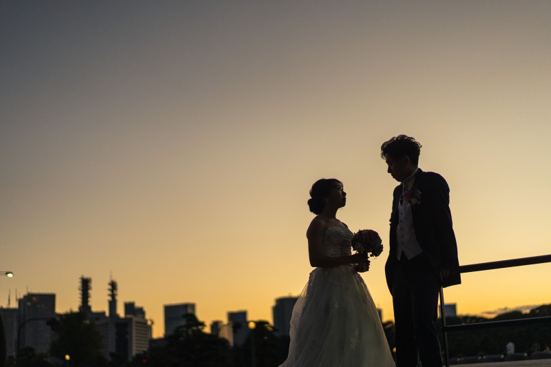 ロマンチックなシルエット