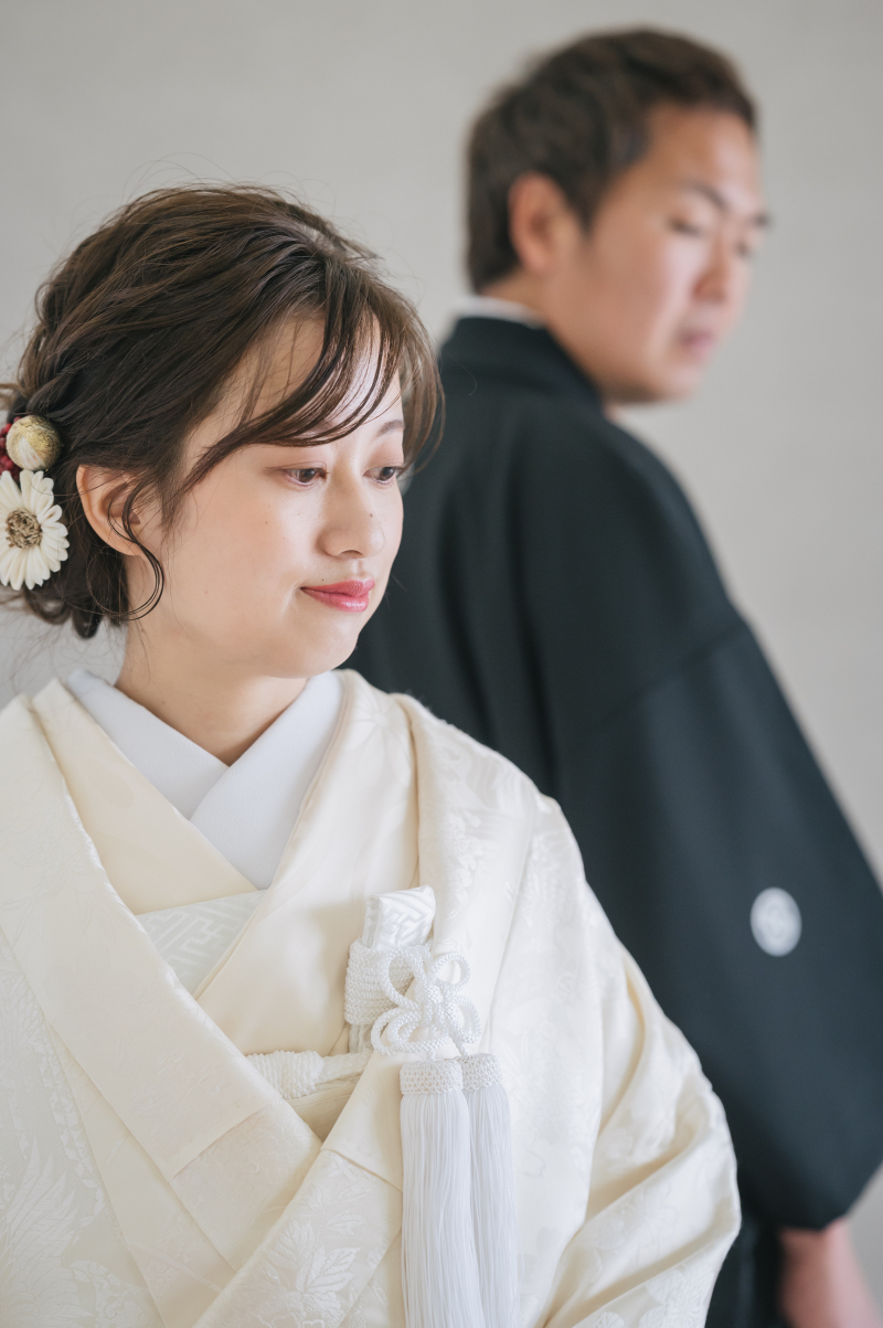 まずはスタジオで白無垢の撮影!