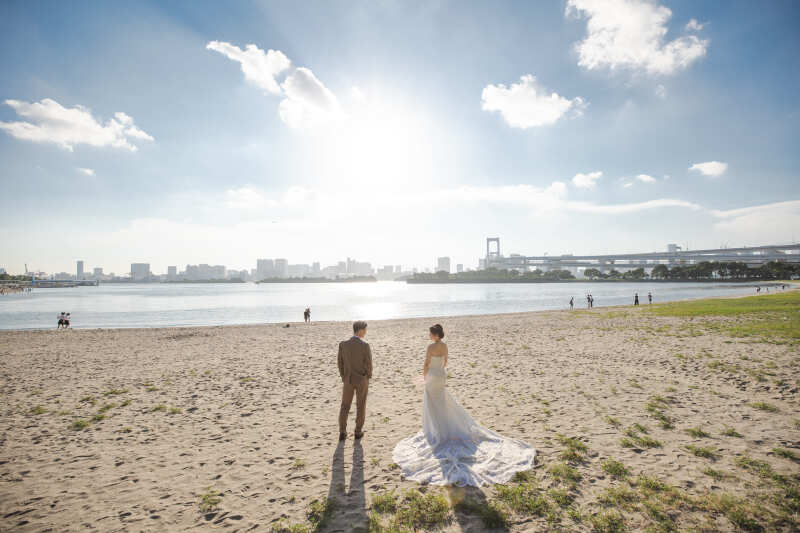 広々としたビーチ