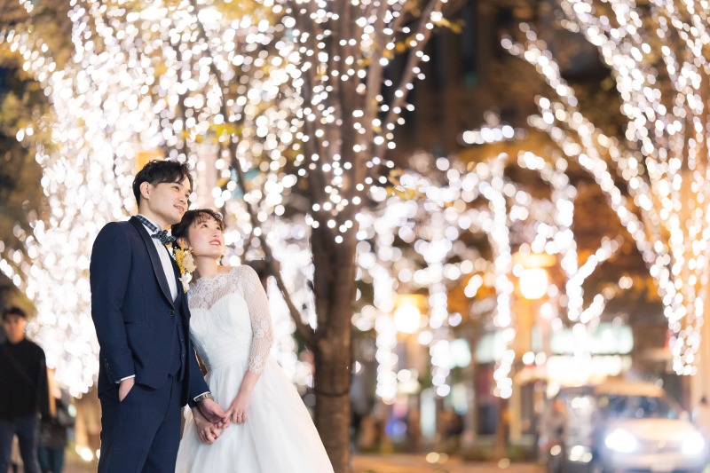 イルミネーションを見ながら