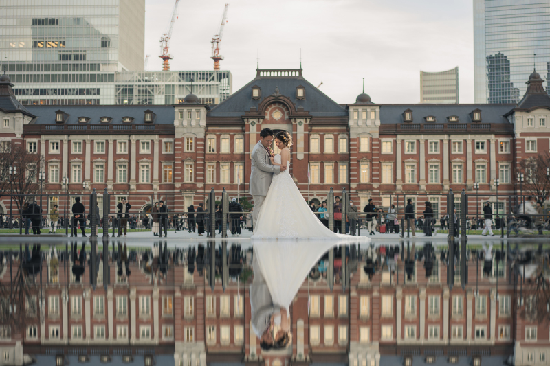 東京駅にてリフレクションショット