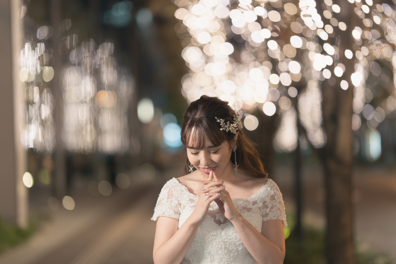 キラキラの世界で新婦様ソロショット♡