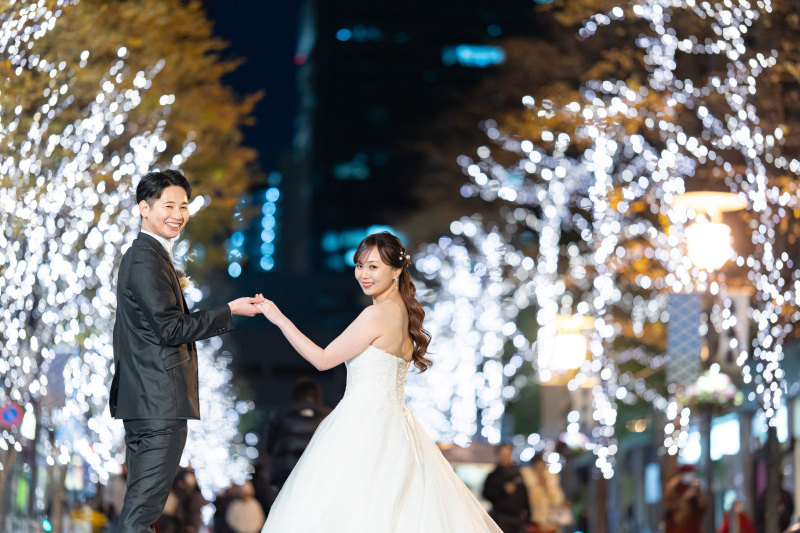 仲通りのイルミネーションで!