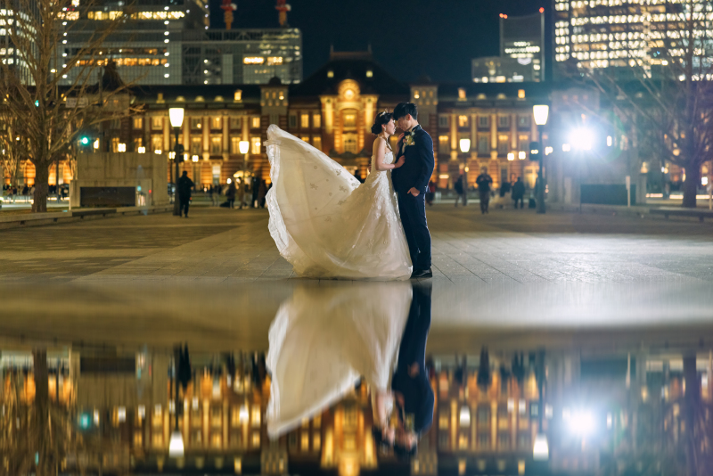 ドレスを活かしたリフレクションショット♡