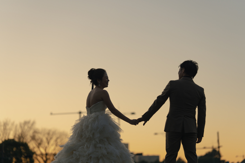 夕日が美しいシルエットショット