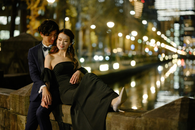 ドレス　前撮り　ブラック 珍しいブラックドレスがお似合いの、かっこいいご新婦！』(撮影