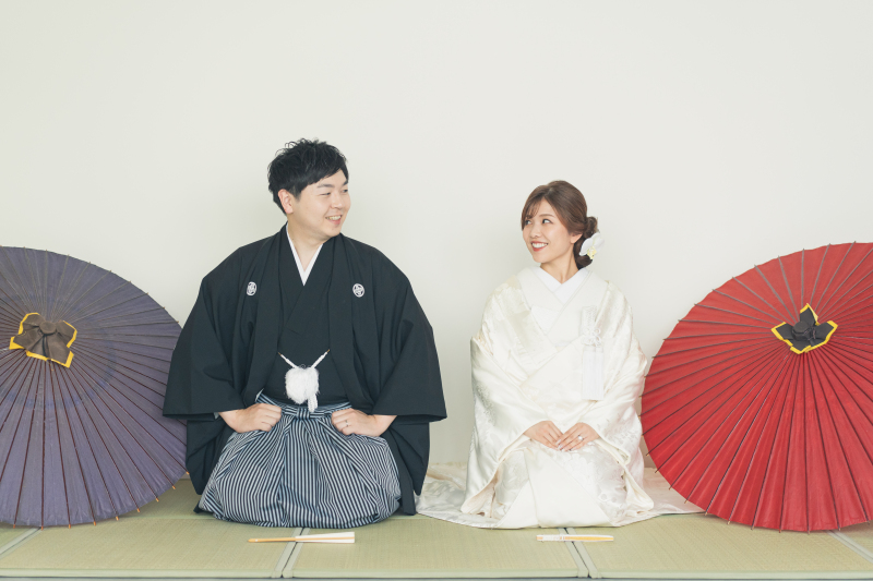 スタジオにて色無垢撮影