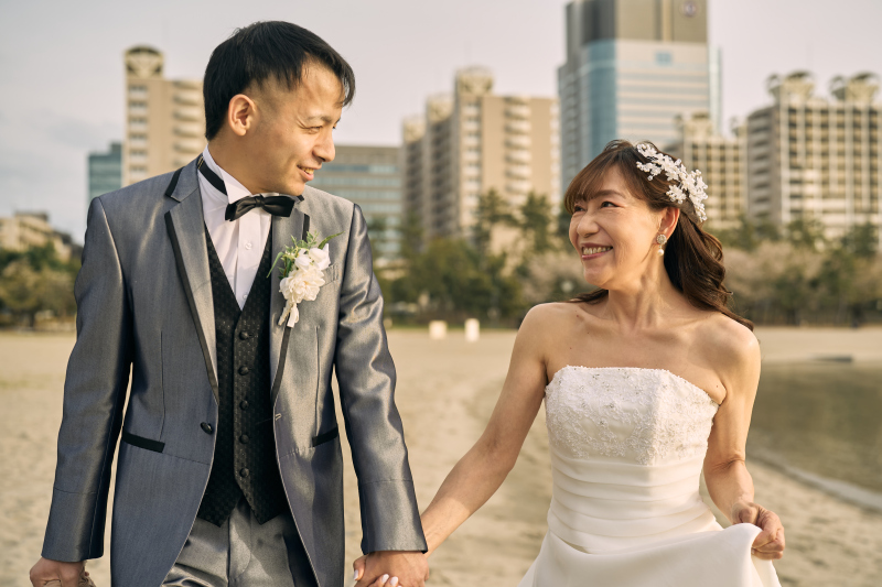 ビーチでお散歩ショット