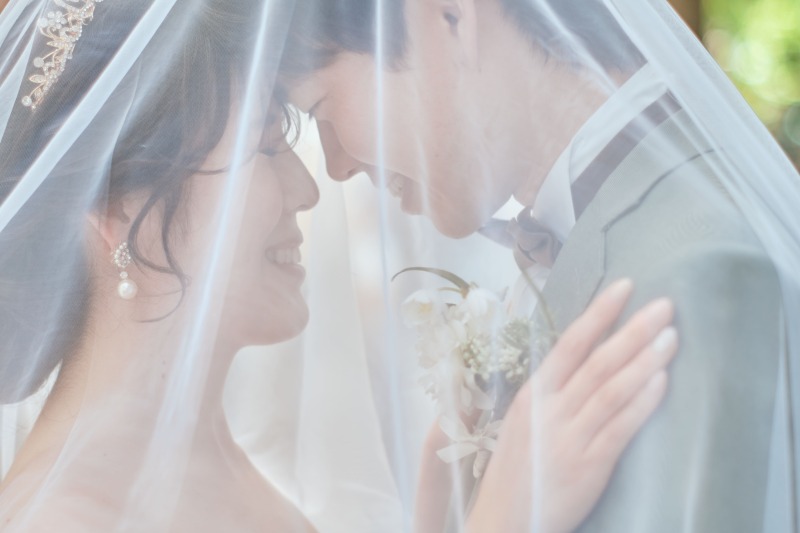 ベールをかぶって