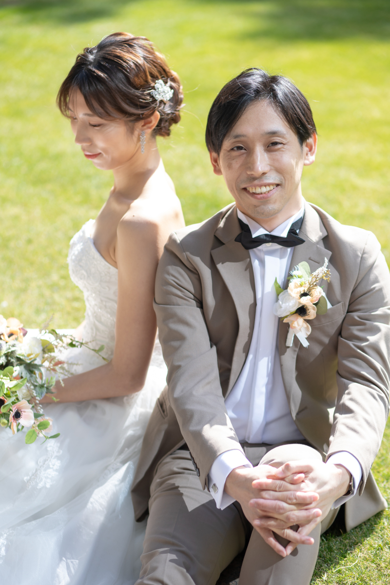 芝生のグリーンが鮮やか!