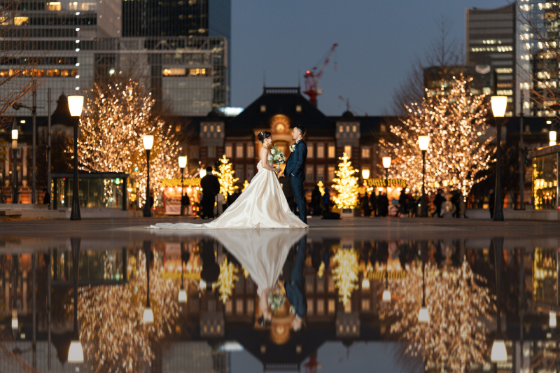 リフレクションショットもイルミネーション仕様で!