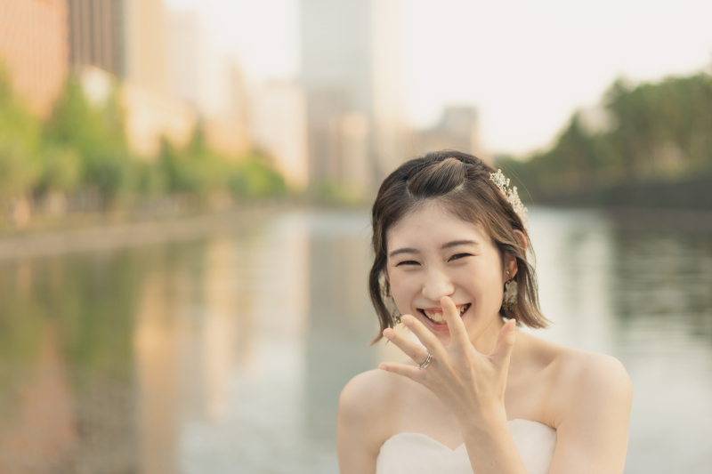 ご新婦のはにかみ笑顔♡