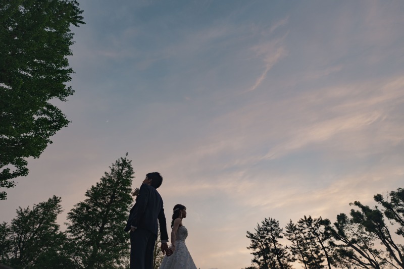 夕暮れ時の青空