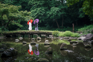 庭園を散歩！和装プラン！