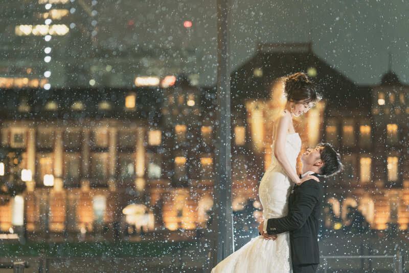 雨粒の映り込む貴重な撮影