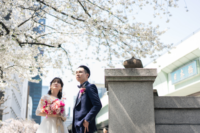 日本橋で叶う桜とのエレガントフォト