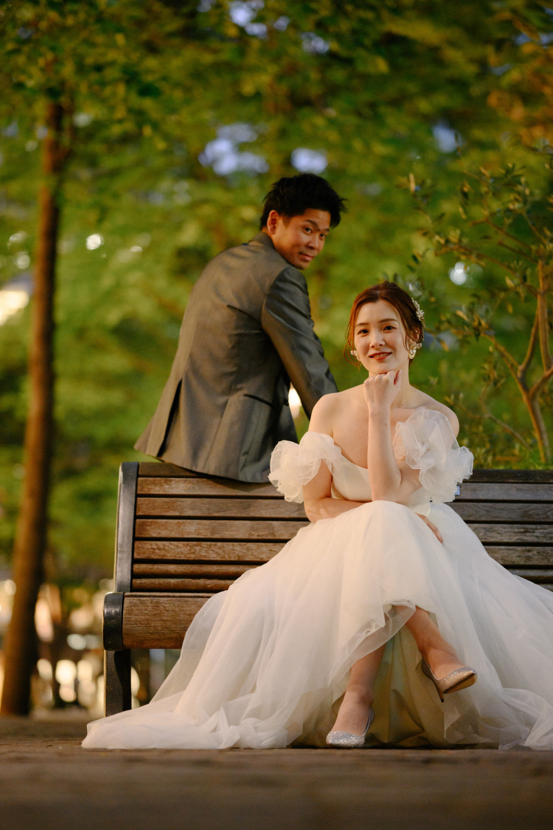 ベンチで素敵なポージング☆