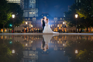 おふたりの未来を東京駅舎のライトアップとともに