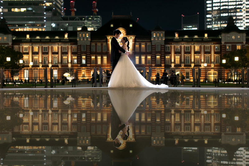 東京駅にてリフレクションショット