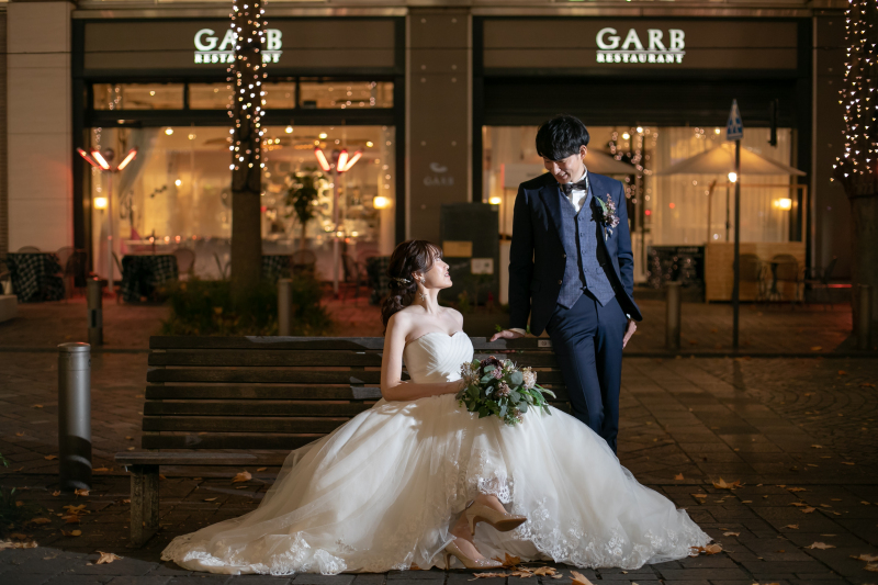 ベンチに座って♪