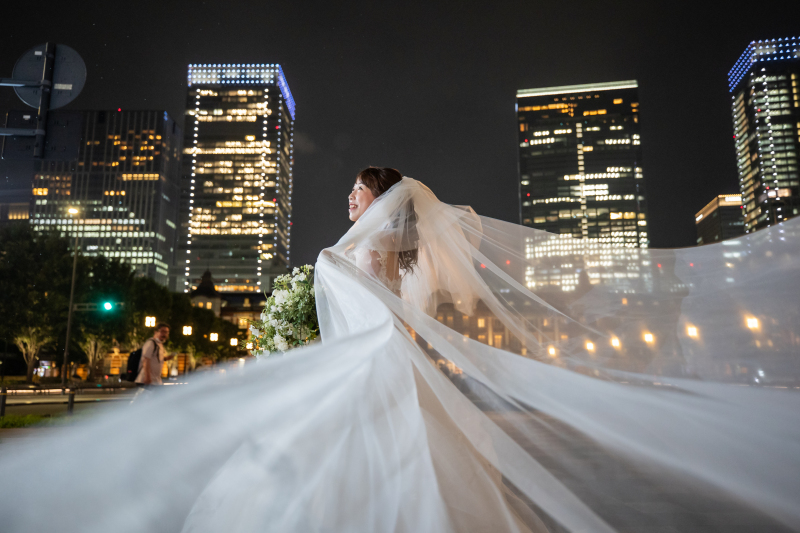 ロングベールで幻想的に