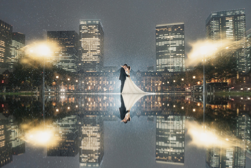 東京駅で幻想的な一枚を