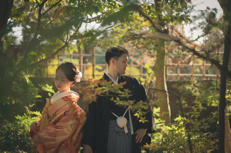 日本庭園へ。紅葉が美しかったです！