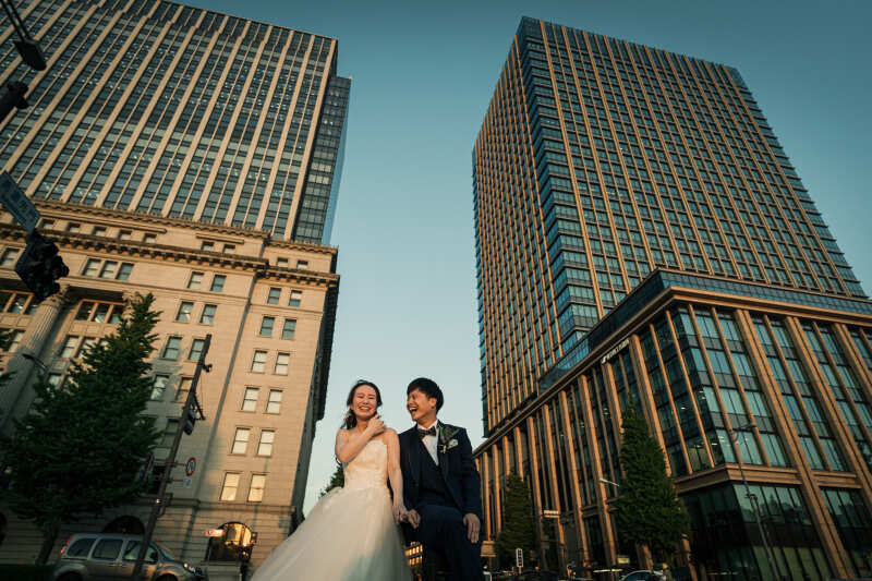 青空とビル群！