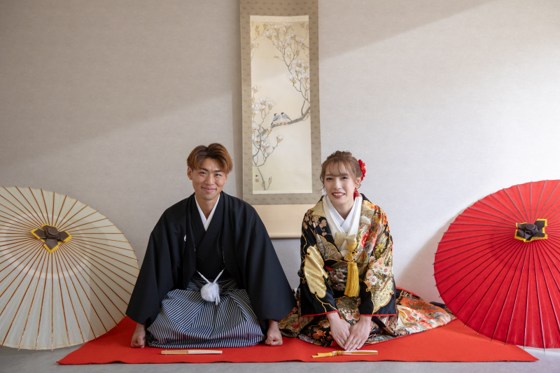 スタジオにて和装撮影